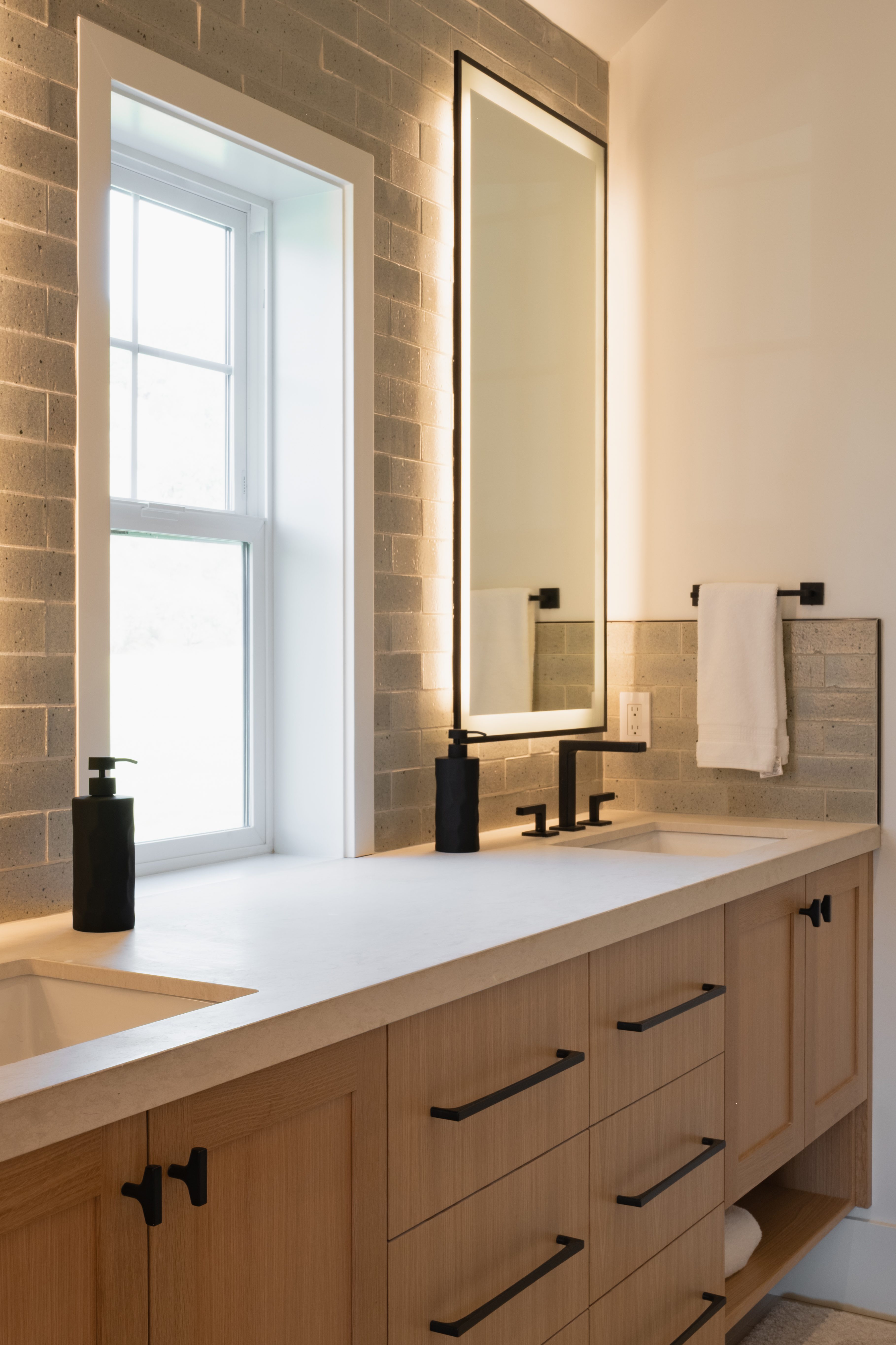 Custom stone master bath installation